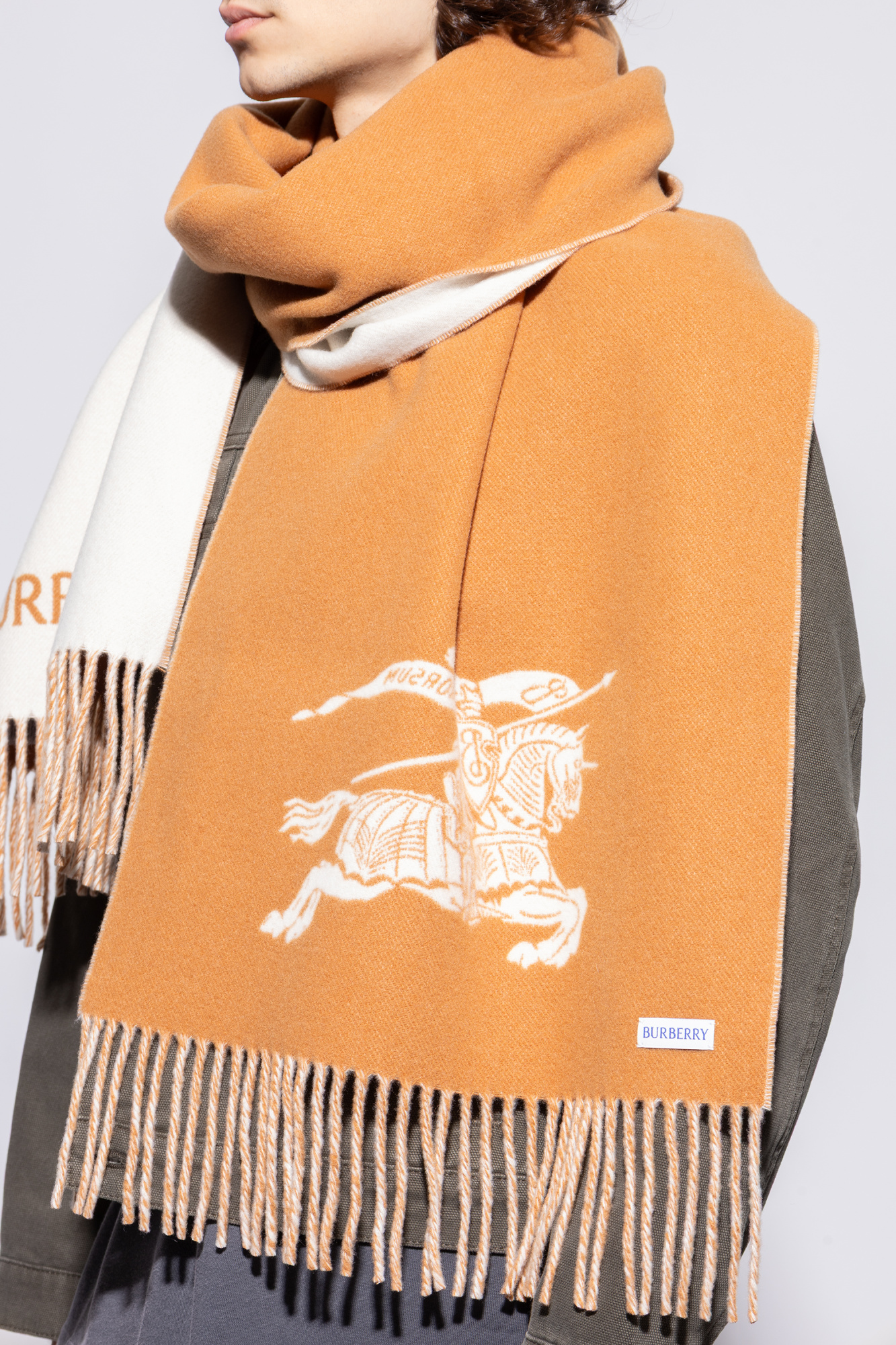 Burberry Cashmere scarf with logo | Men's | Vitkac